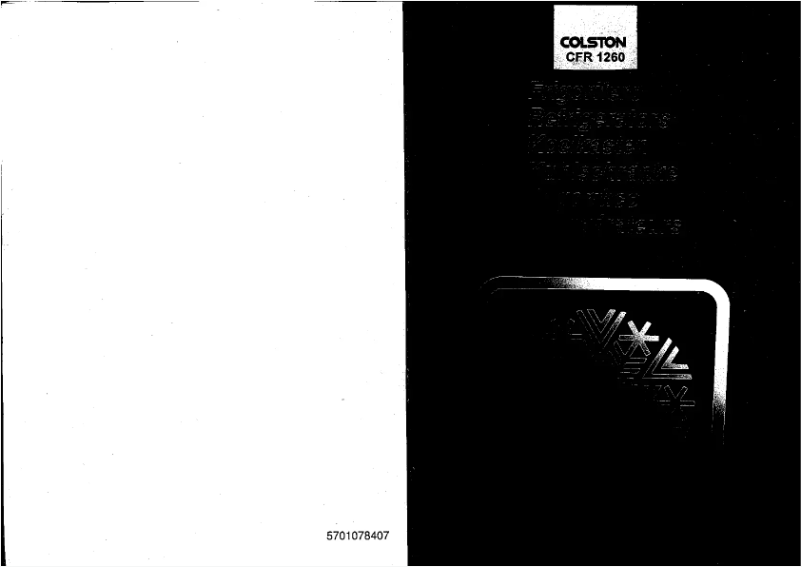 Page 1 de la notice Manuel utilisateur Colston CFR 1260
