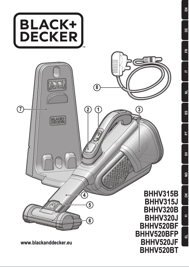 Page 1 de la notice Manuel utilisateur Black & Decker Dustbuster BHHV520BT