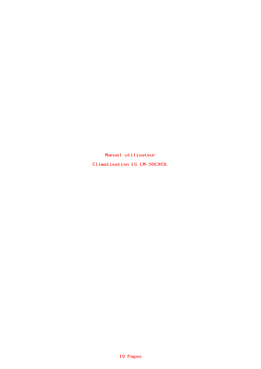 Page 1 de la notice Manuel utilisateur LG LM-3063H3L