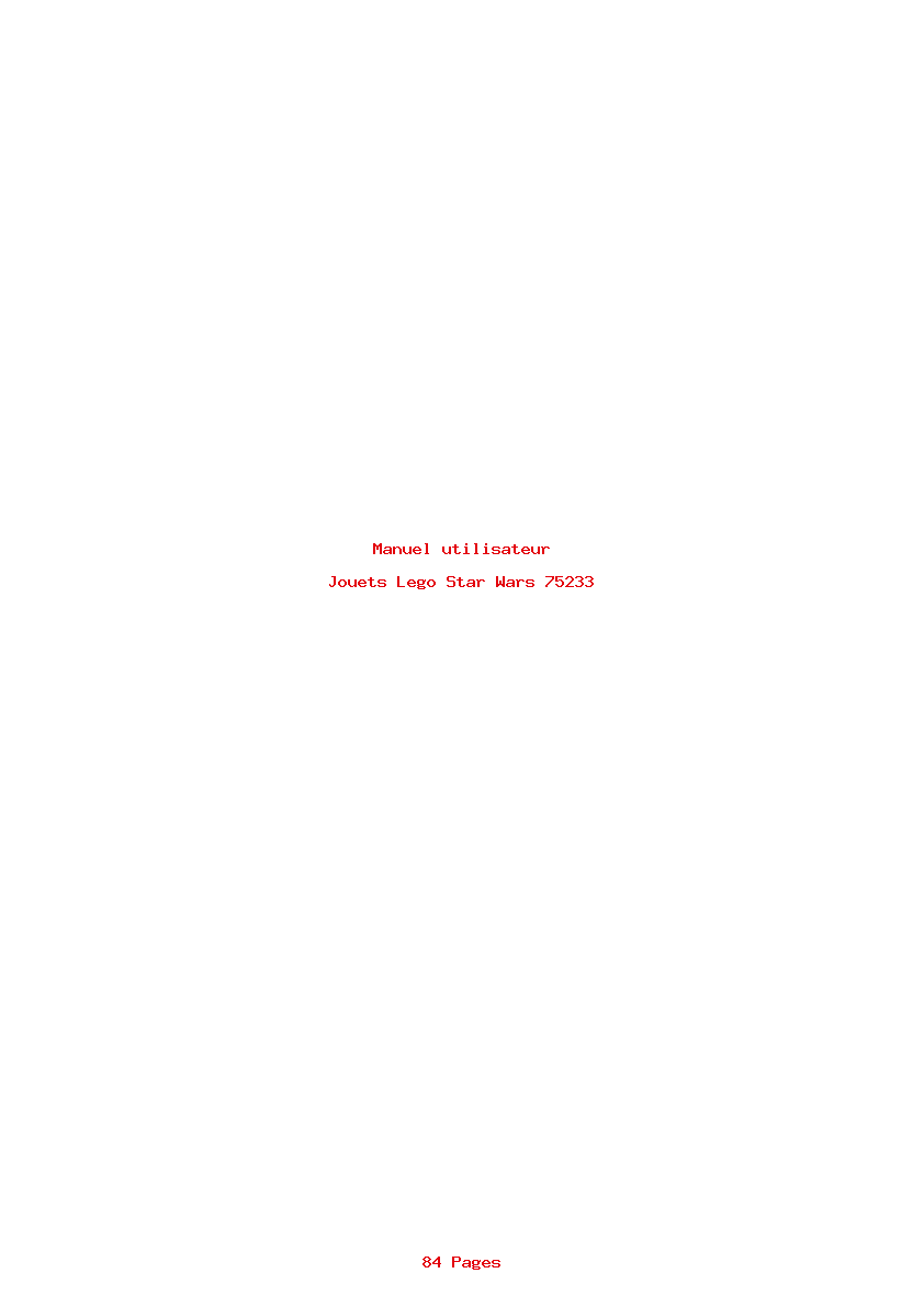 Page 1 de la notice Manuel utilisateur Lego Star Wars 75233