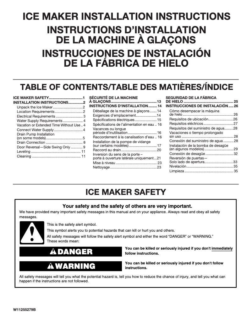 Página 1 del manual Guía de instalación KitchenAid KUID308HPS