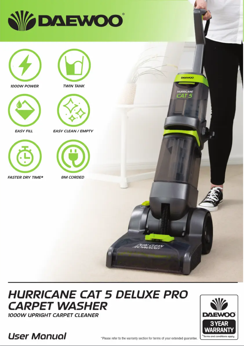 Page 1 de la notice Manuel utilisateur Daewoo Hurricane Cat 5 Deluxe Pro