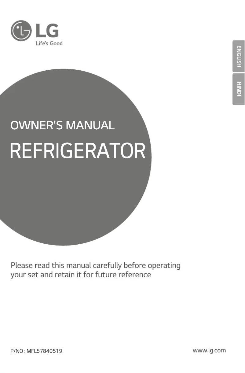 Page 1 de la notice Manuel utilisateur LG GL-B292SWCM