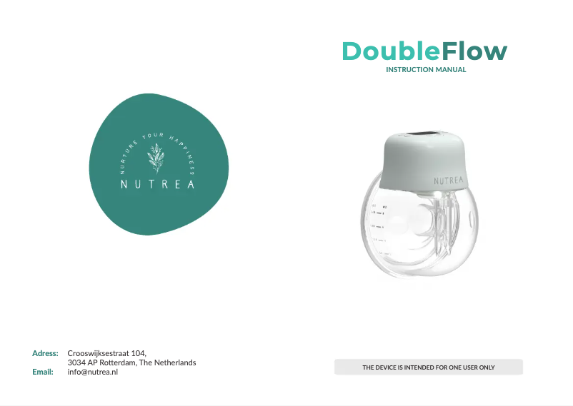 Page 1 de la notice Manuel utilisateur Nutrea EasyFlow