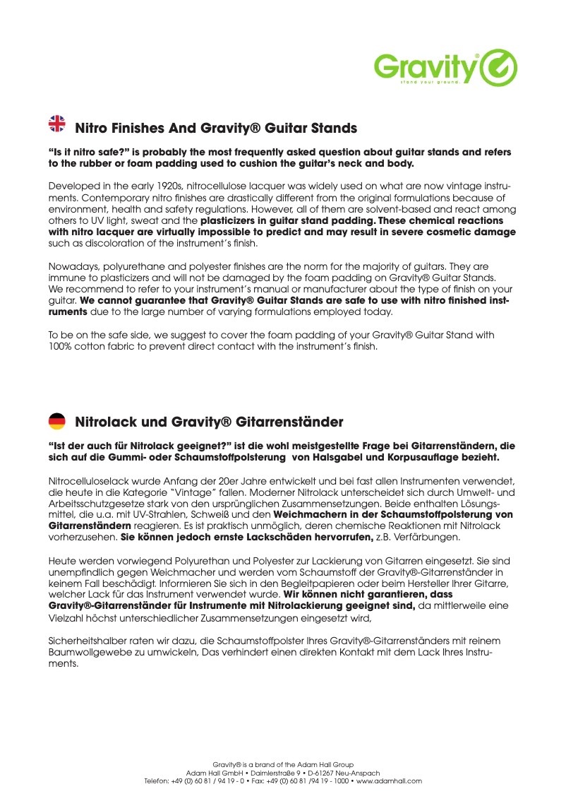 Page 1 de la notice Fiche technique Gravity GS LS 01 NH B