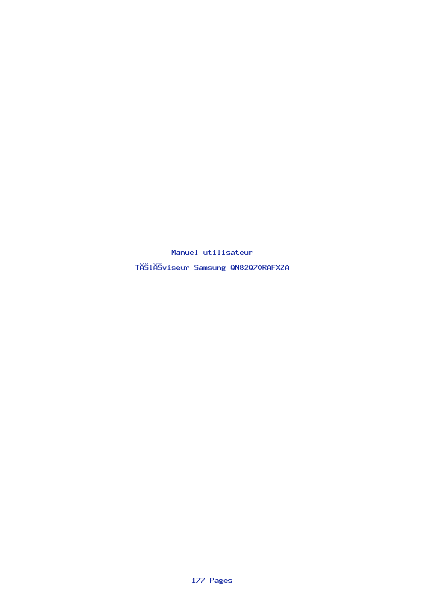 Page 1 de la notice Manuel utilisateur Samsung QN82Q70RAFXZA