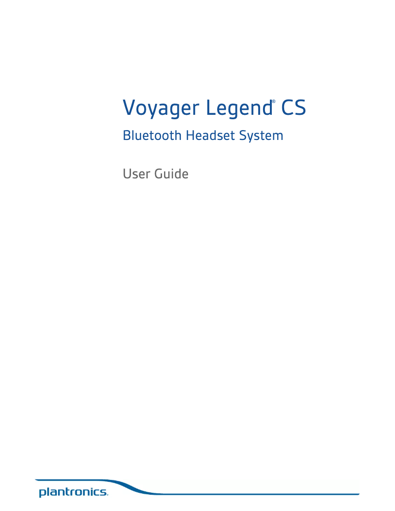 Page 1 de la notice Manuel utilisateur Plantronics Voyager Legend CS