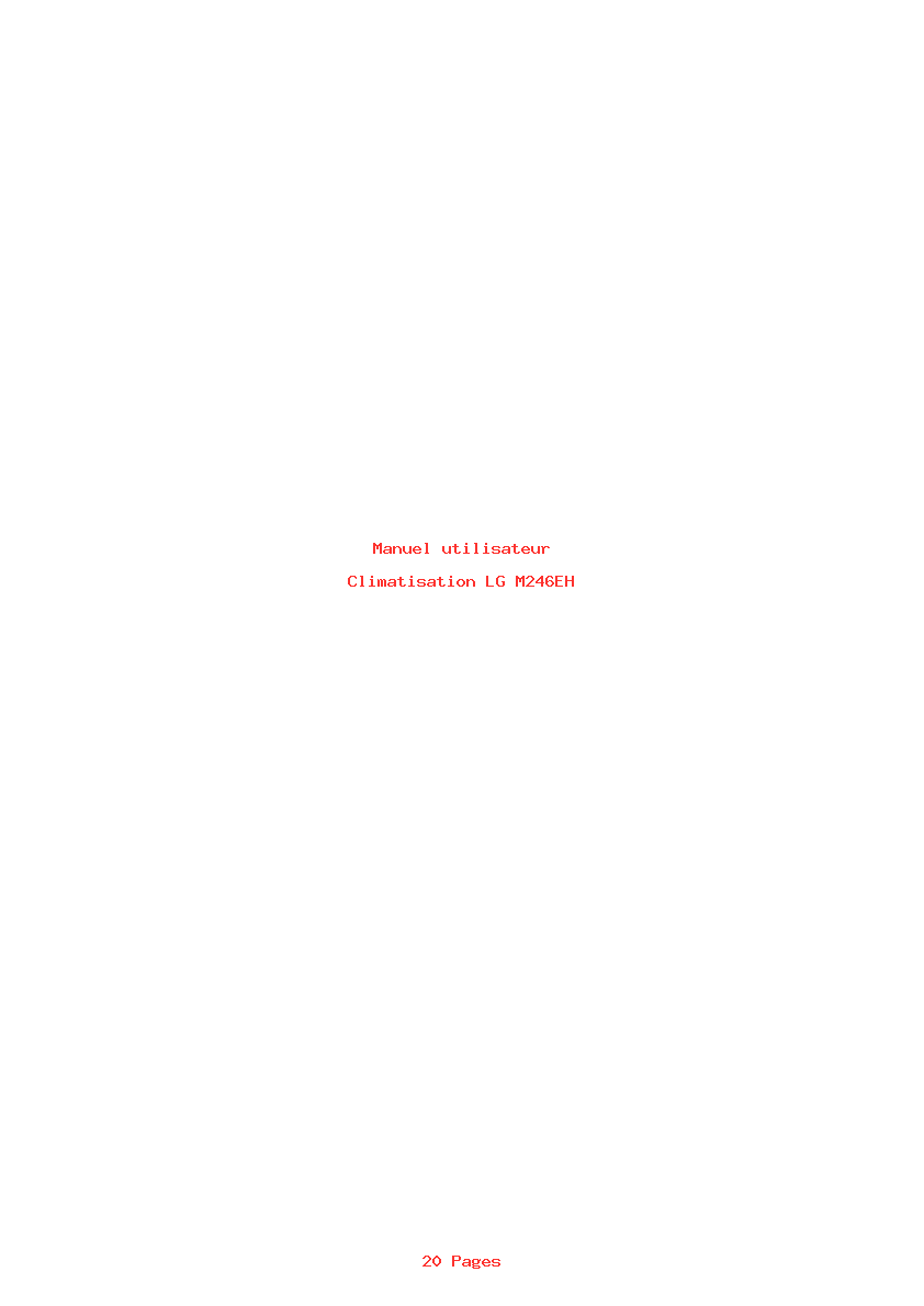 Page 1 de la notice Manuel utilisateur LG M246EH