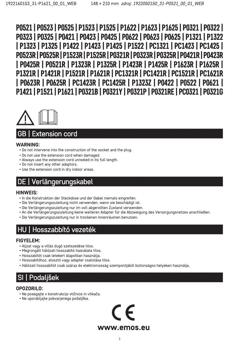 Página 1 del manual Manual de usuario Emos P1621