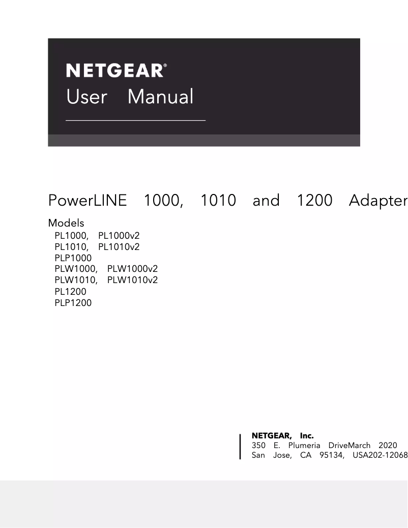 Page 1 de la notice Manuel utilisateur Netgear PLW1000v2