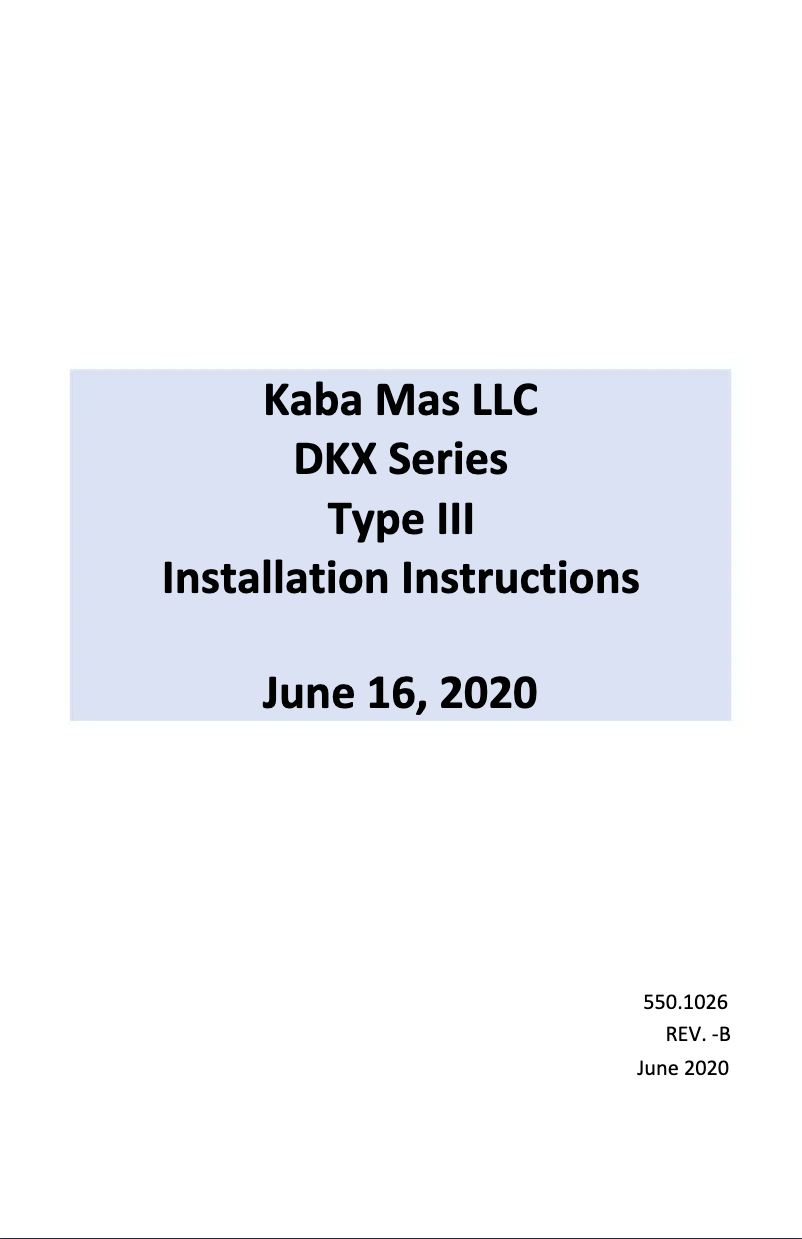 Page 1 de la notice Manuel utilisateur Dormakaba DKX Type III