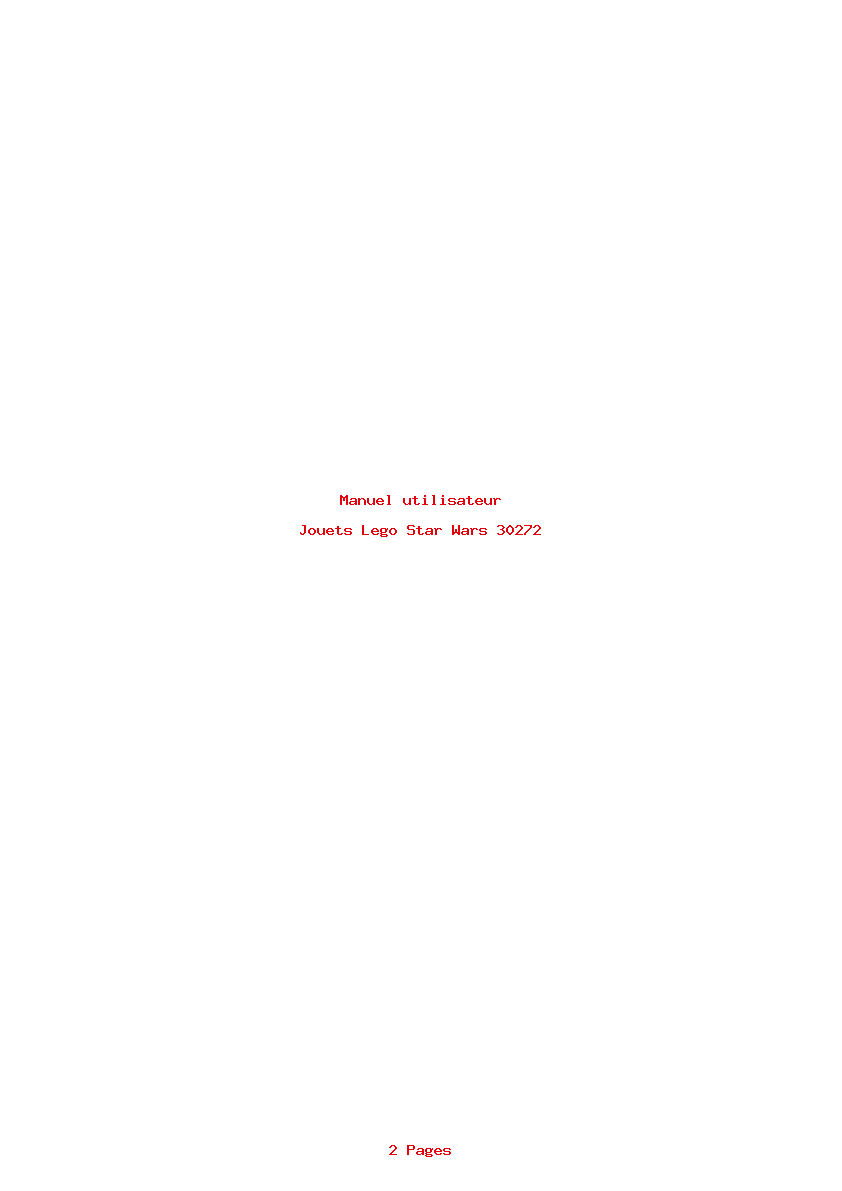 Page 1 de la notice Manuel utilisateur Lego Star Wars 30272