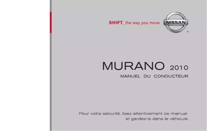 Page 1 of the manual User Manual Nissan Murano (2010)
