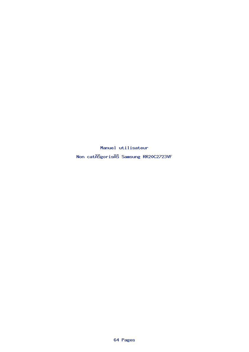 Page 1 de la notice Manuel utilisateur Samsung RR20C2723VF