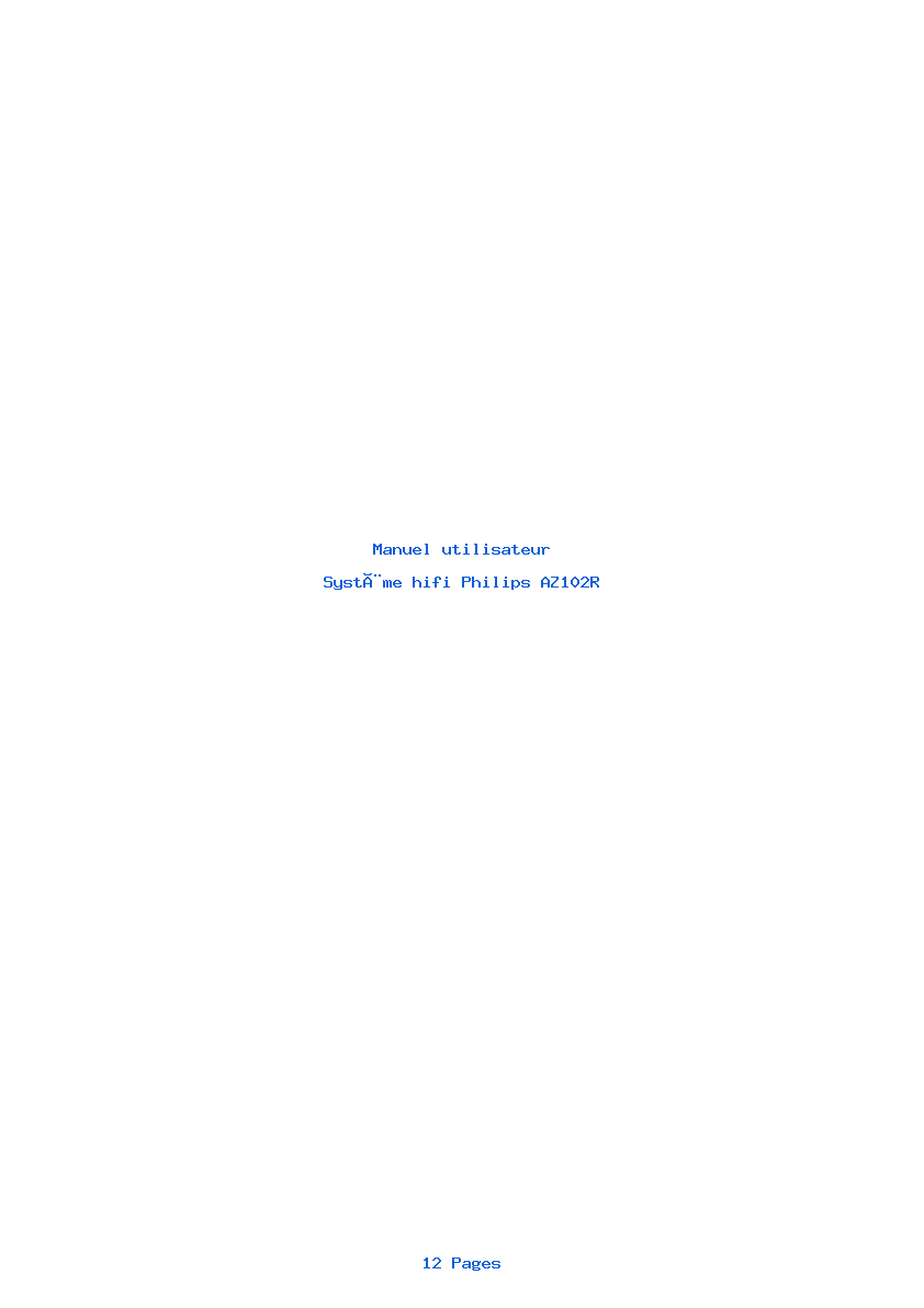 Page 1 de la notice Manuel utilisateur Philips AZ102R