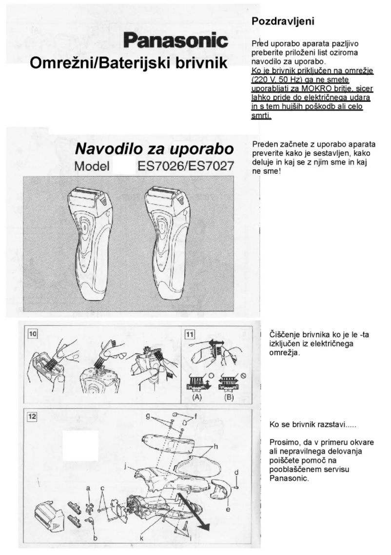 Página 1 del manual Manual de usuario Panasonic ES7027