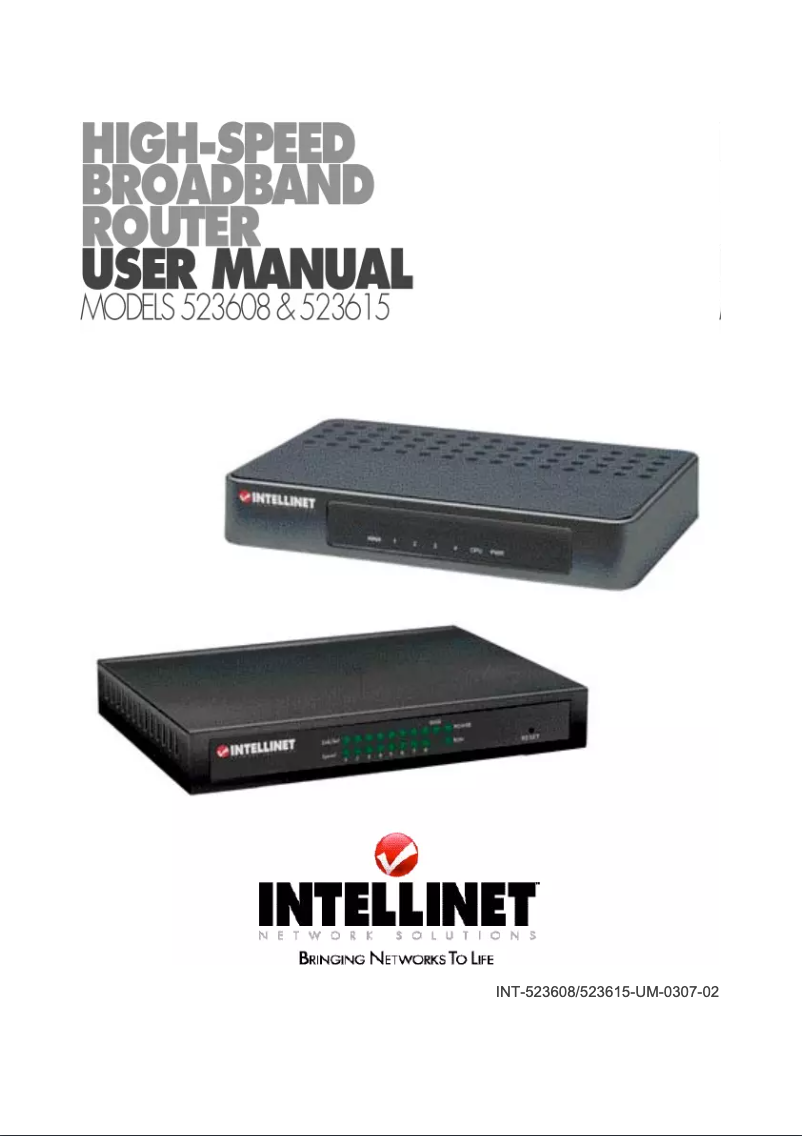 Page 1 de la notice Manuel utilisateur Intellinet High Speed Broadband Router 523608