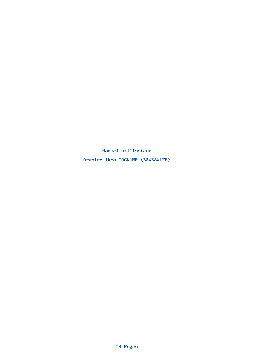 Page 1 de la notice Manuel utilisateur Ikea TOCKARP (38X38X175)