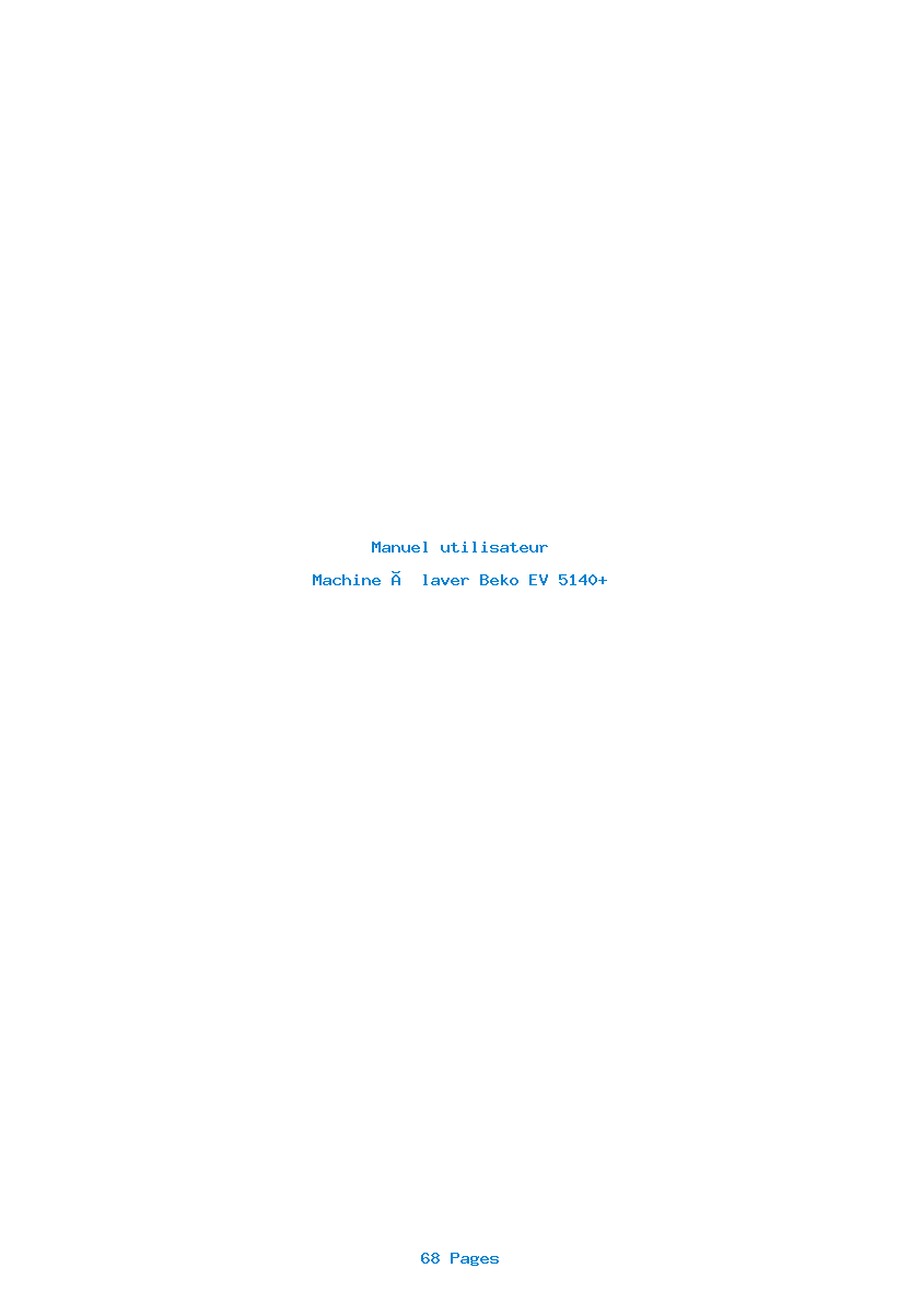 Page 1 de la notice Manuel utilisateur Beko EV 5140+