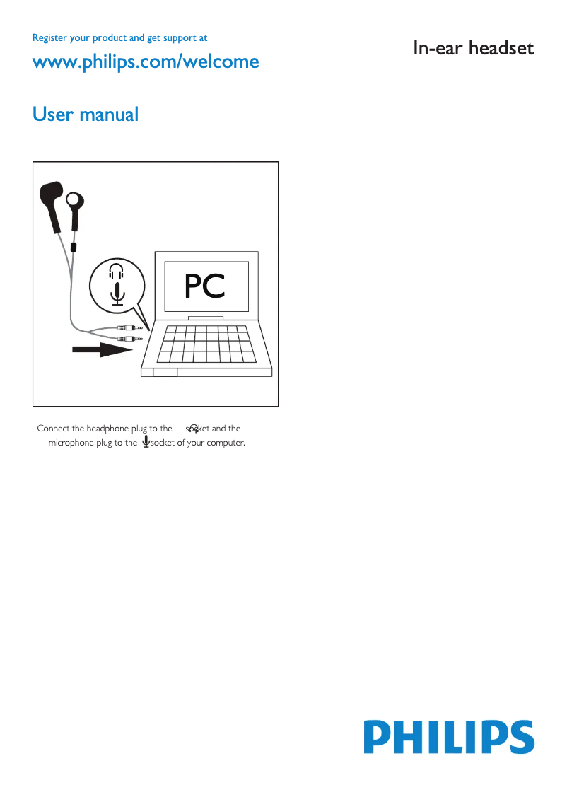 Page 1 of the manual Instruction Manual Philips SHM6600