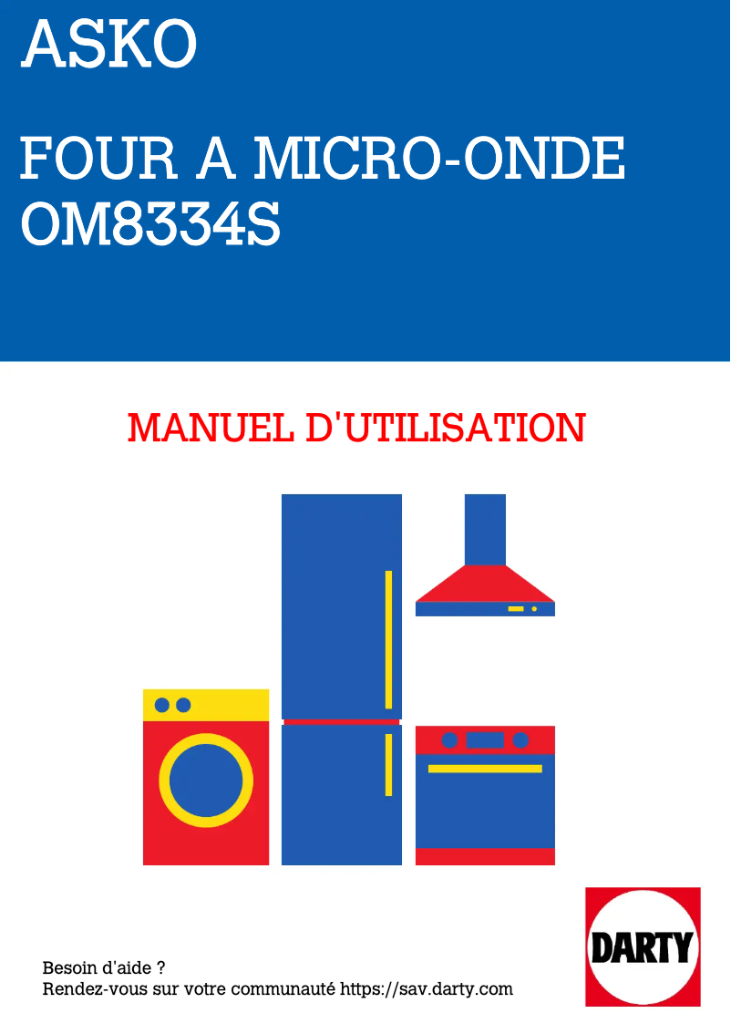 Page 1 de la notice Manuel utilisateur Asko OM8334S