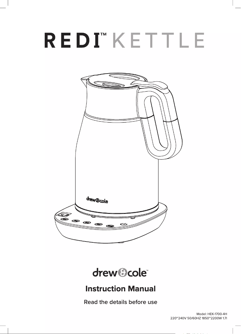 Page 1 de la notice Manuel utilisateur Drew & Cole RediKettle