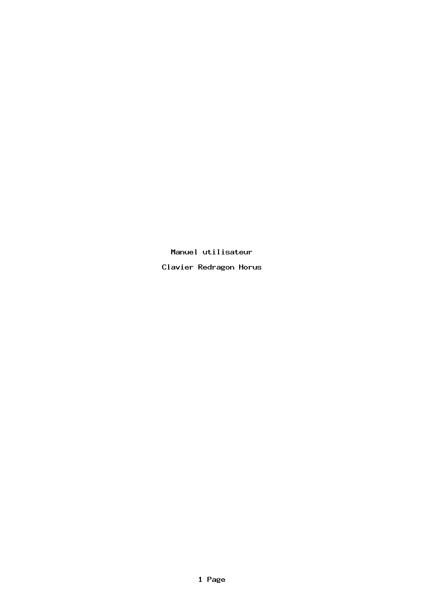 Page 1 de la notice Manuel utilisateur Redragon Horus