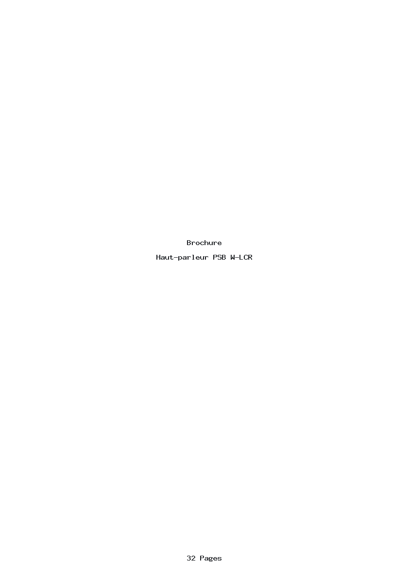 Page 1 de la notice Brochure PSB W-LCR