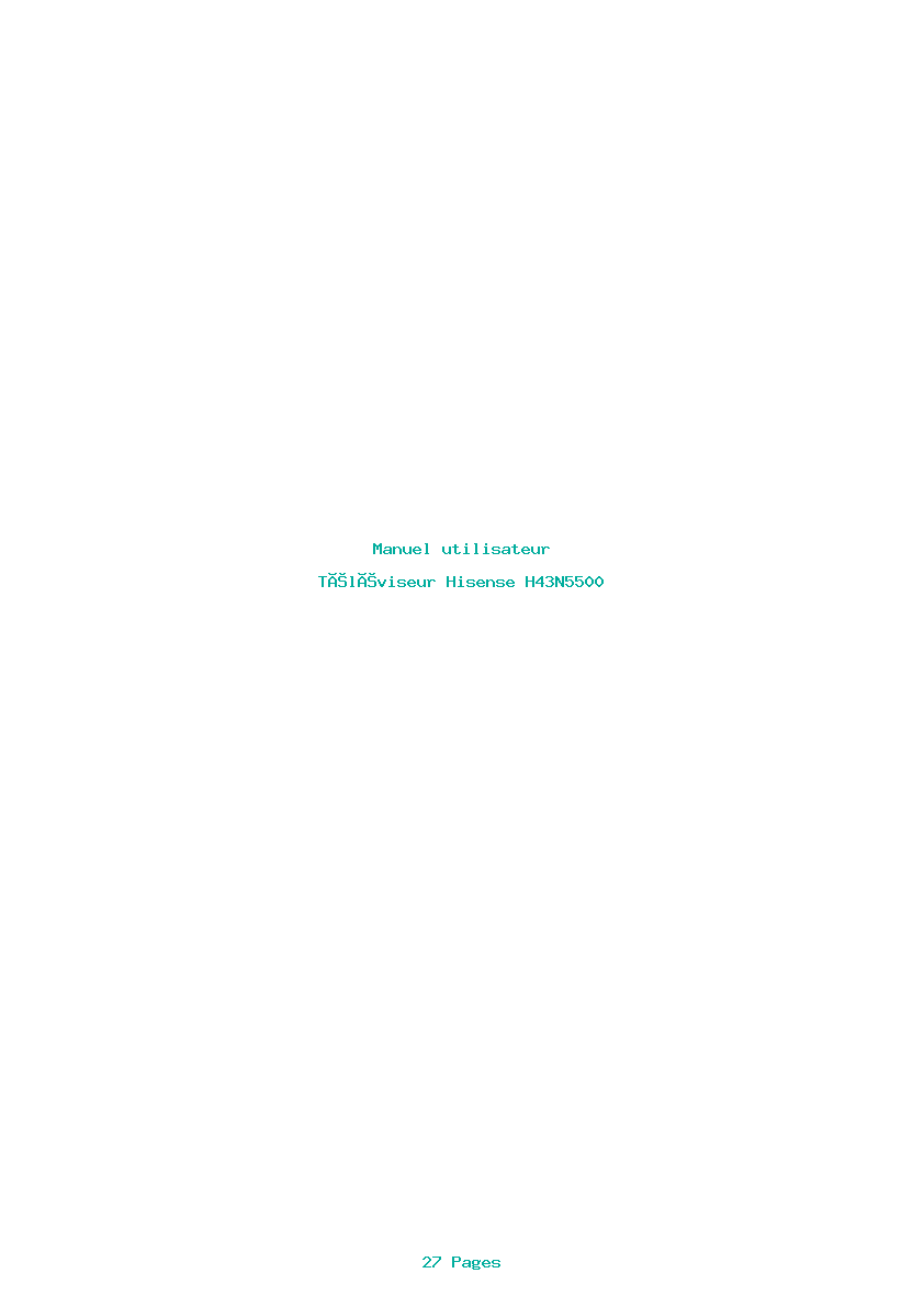 Page 1 de la notice Manuel utilisateur Hisense H43N5500