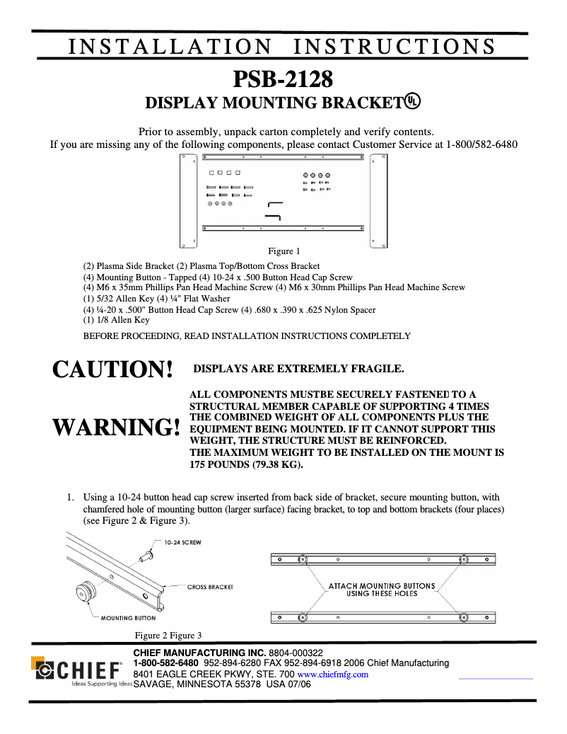 Page 1 de la notice Manuel utilisateur Chief PNR2128B