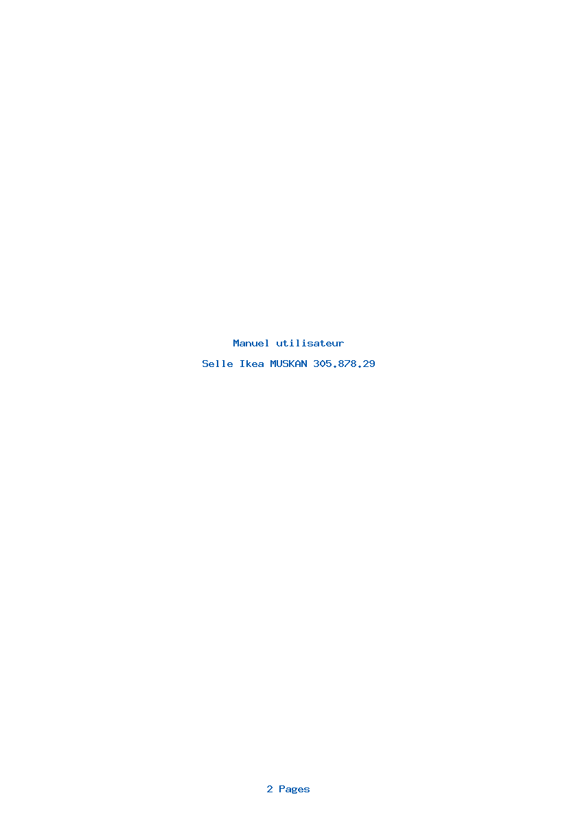 Page 1 de la notice Manuel utilisateur Ikea MUSKAN 305.878.29