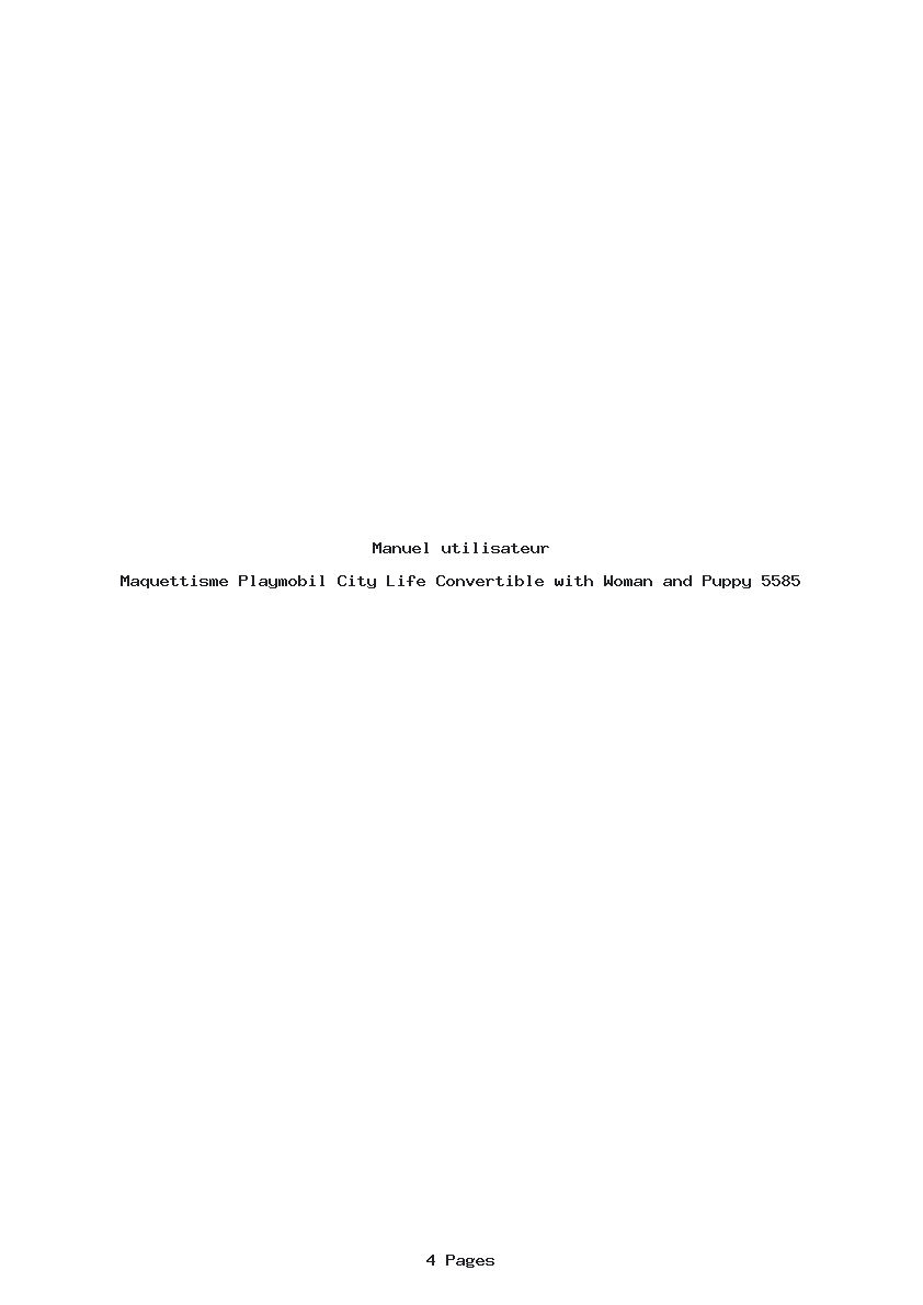 Page 1 de la notice Manuel utilisateur Playmobil City Life Convertible with Woman and Puppy 5585