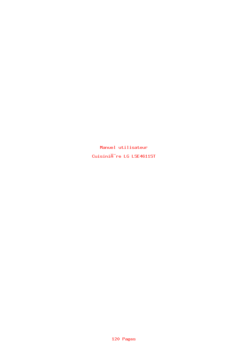Page 1 de la notice Manuel utilisateur LG LSE4611ST