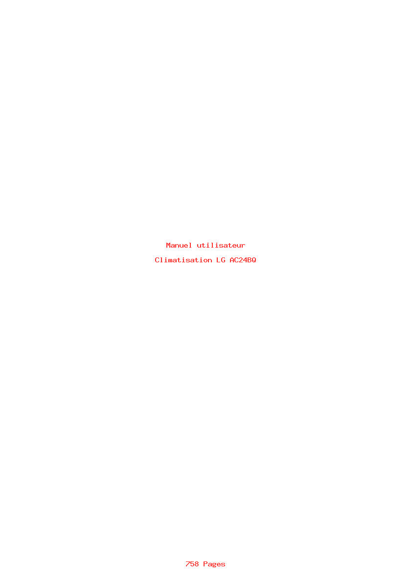 Page 1 de la notice Manuel utilisateur LG AC24BQ