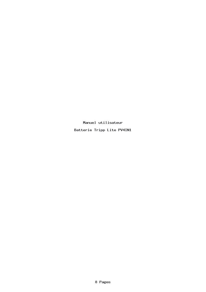 Page 1 de la notice Manuel utilisateur Tripp Lite PV4IN1