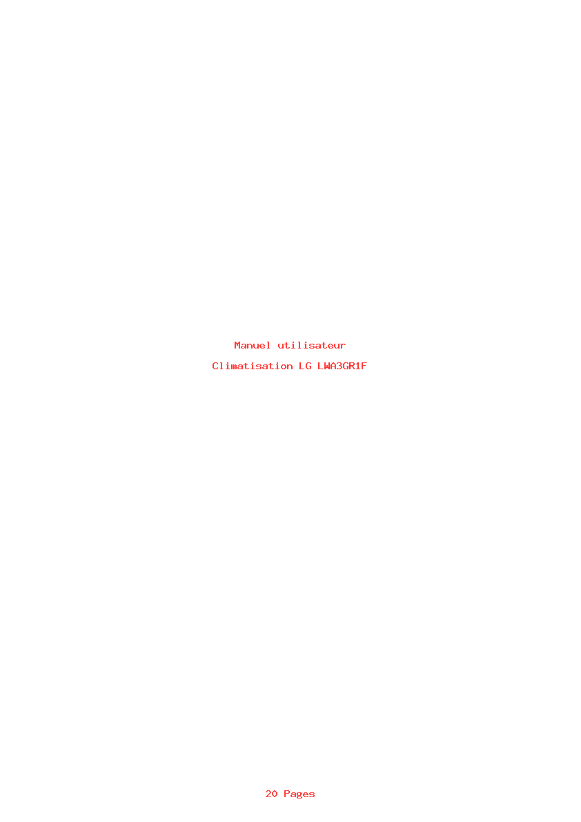 Page 1 de la notice Manuel utilisateur LG LWA3GR1F