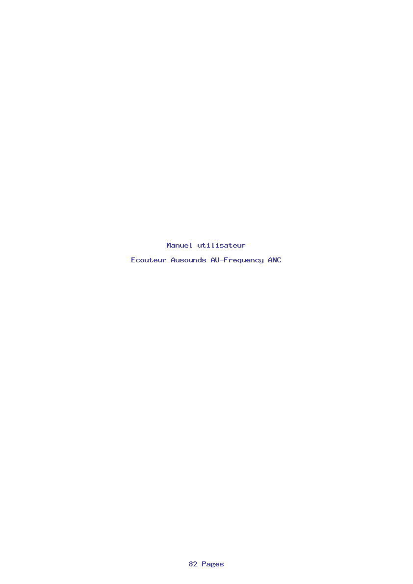 Page 1 de la notice Manuel utilisateur Ausounds AU-Frequency ANC