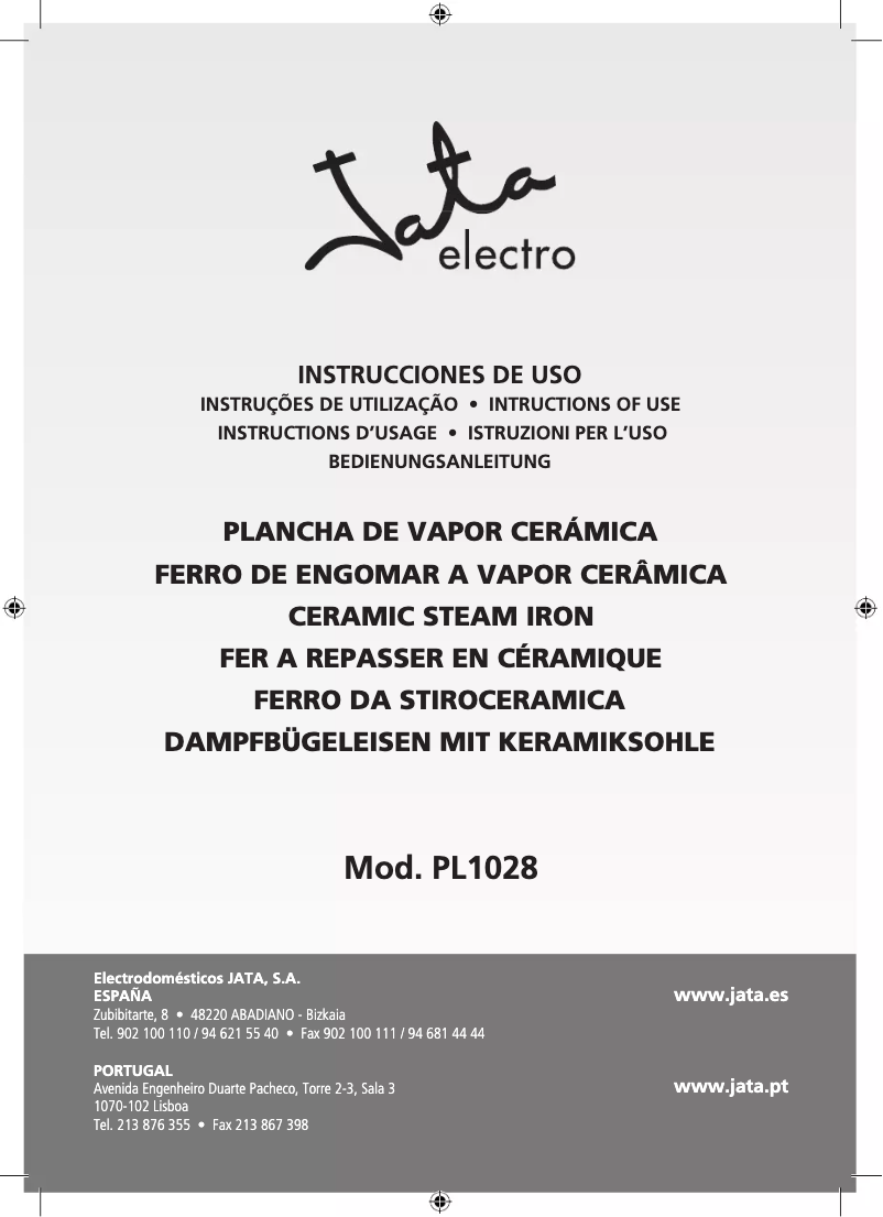 Page 1 de la notice Manuel utilisateur Jata PL1028