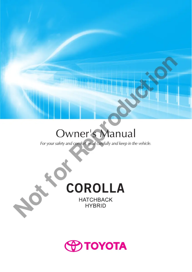 Page 1 de la notice Manuel utilisateur Toyota Corolla hatchback hybrid (2017)