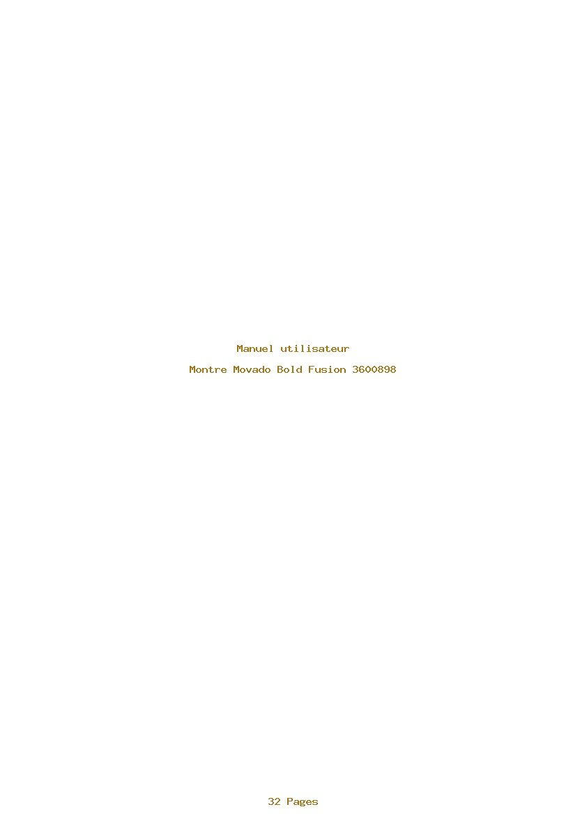 Page 1 de la notice Manuel utilisateur Movado Bold Fusion 3600898