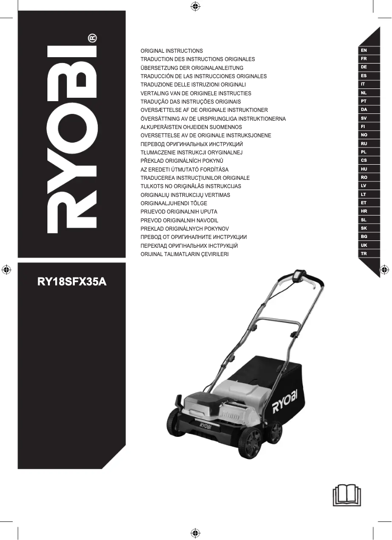 Page 1 of the manual User Manual RYOBI One+ RY18SFX35A