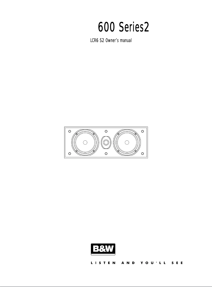 Page 1 de la notice Manuel utilisateur Bowers & Wilkins LCR6 S2