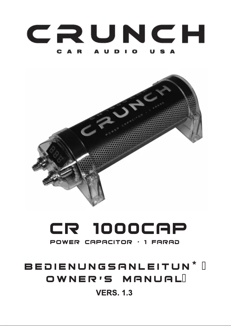 Page 1 of the manual User Manual Crunch CR1000CAP