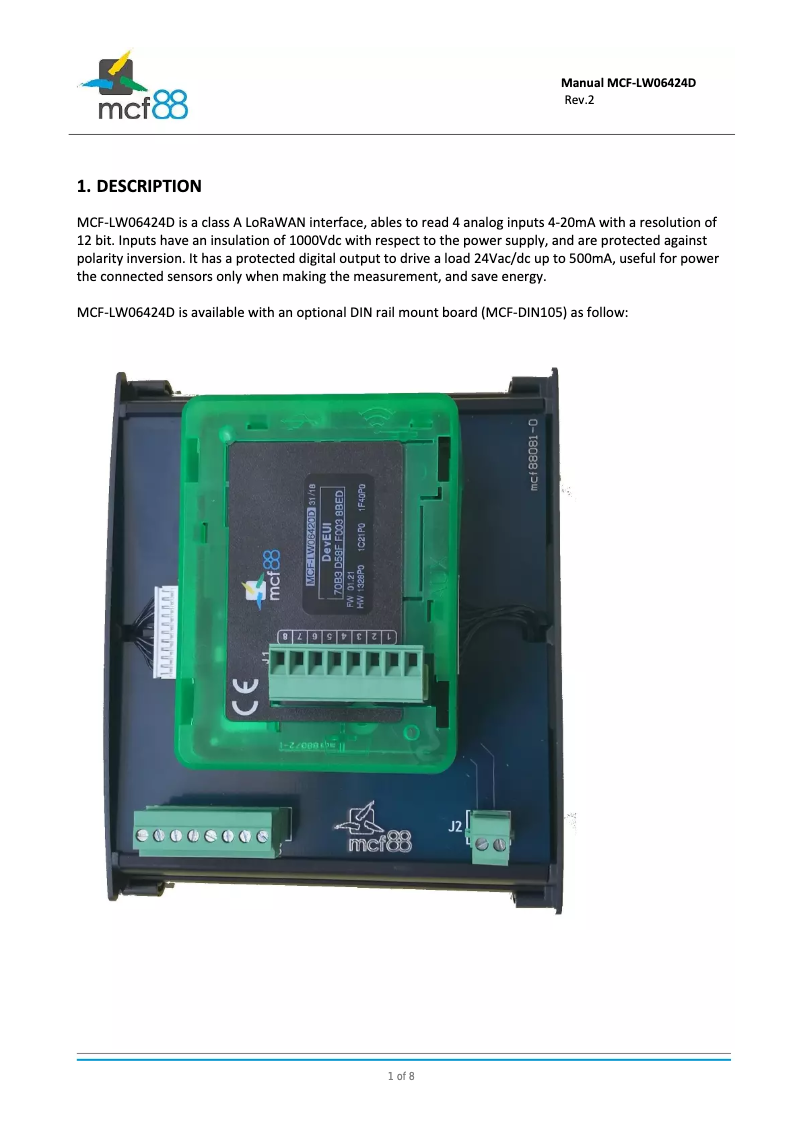 Page 1 de la notice Manuel utilisateur MCF88 MCF-LW06424D