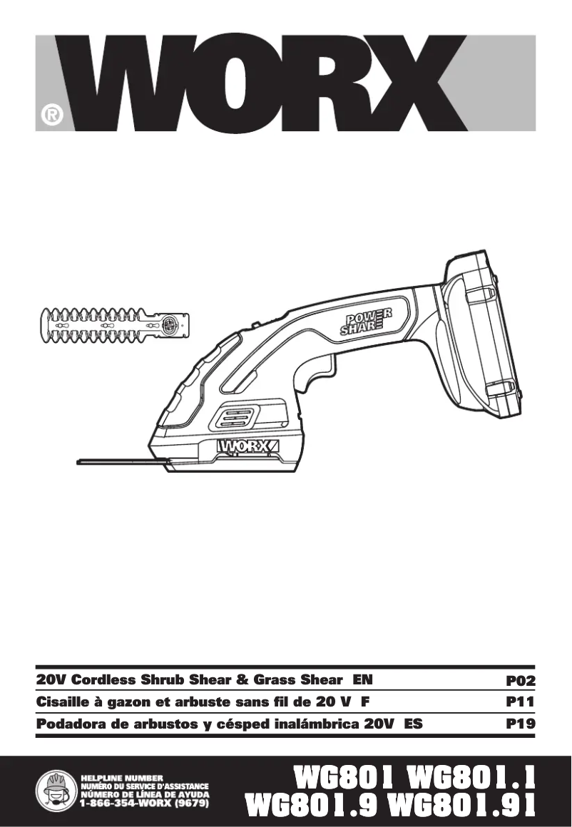Page 1 of the manual User Manual Worx WG801.1