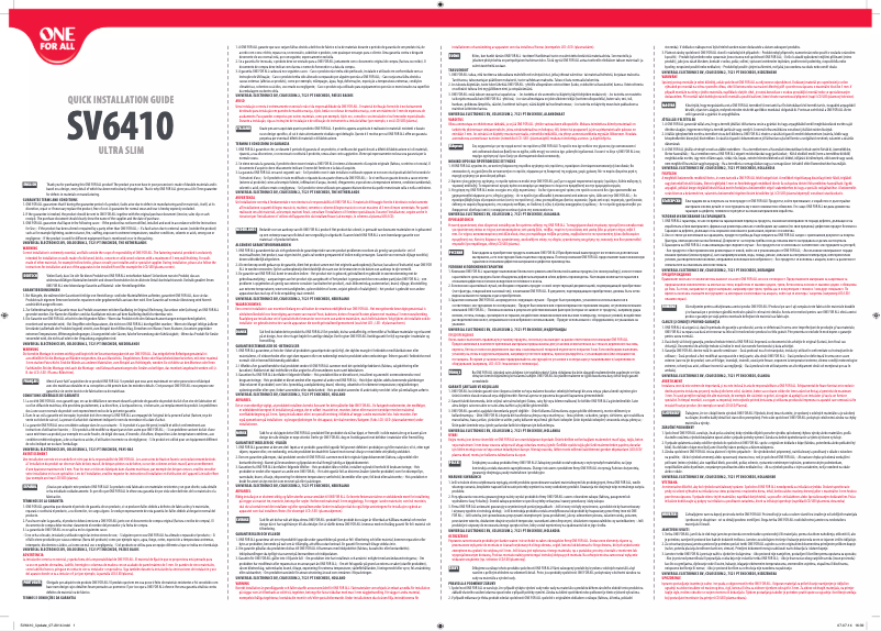 Page 1 of the manual User Manual One for all SV 6410