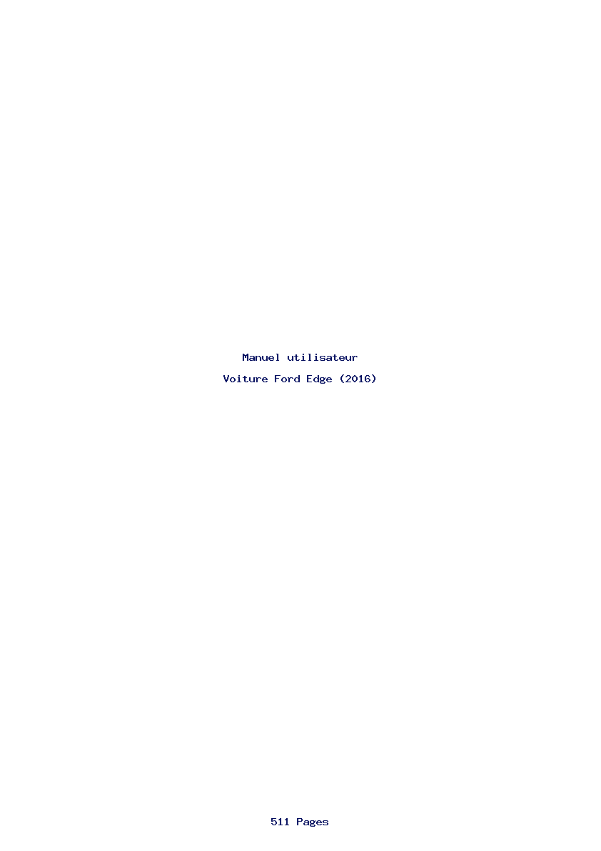 Page 1 de la notice Manuel utilisateur Ford Edge (2016)