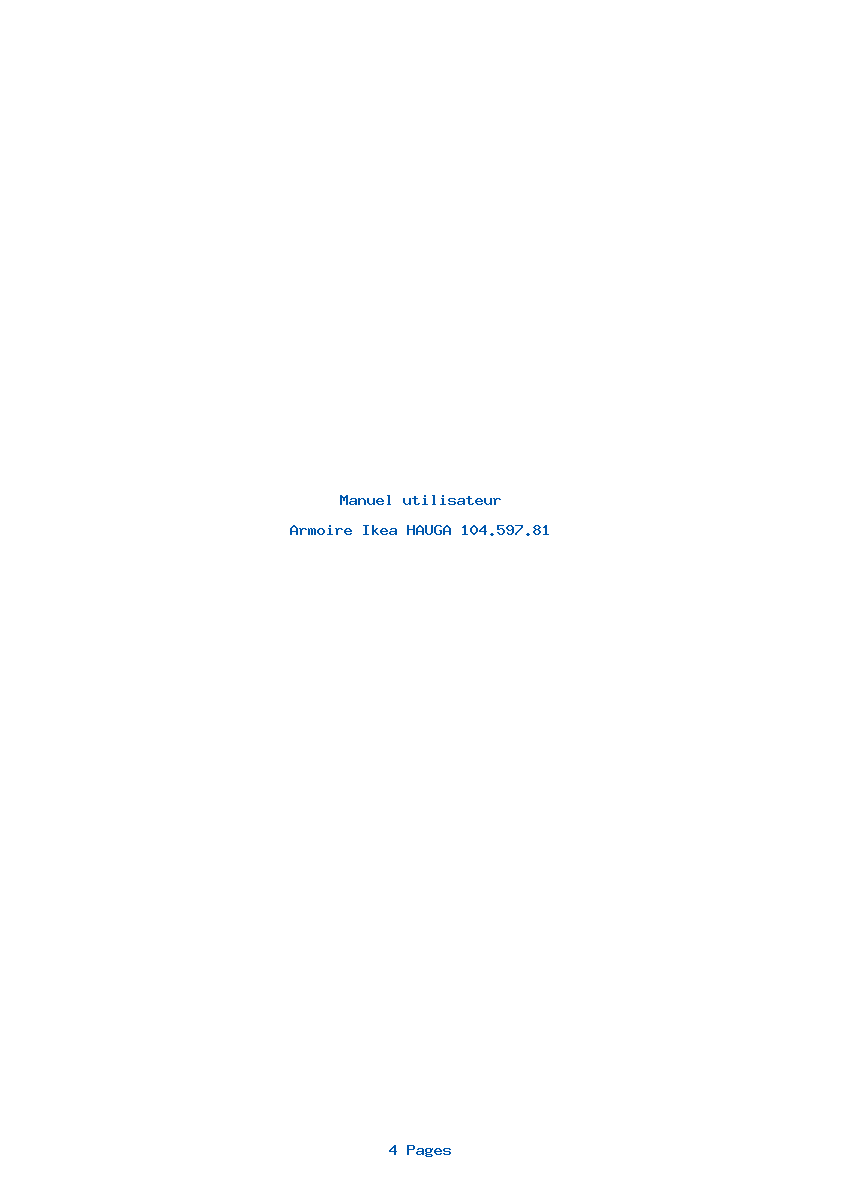 Page 1 de la notice Manuel utilisateur Ikea HAUGA 104.597.81