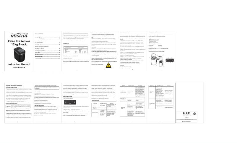 Page 1 de la notice Manuel utilisateur Mistral MIM12BLK