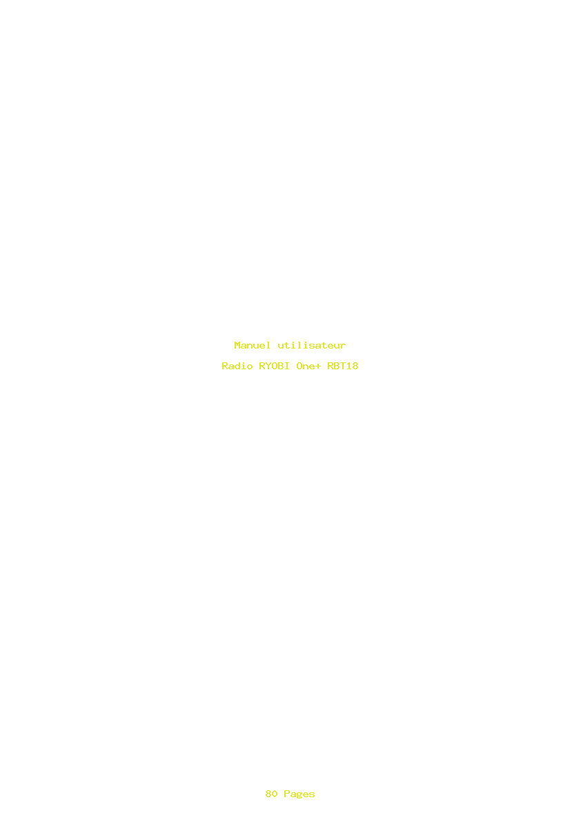 Page 1 de la notice Manuel utilisateur RYOBI One+ RBT18